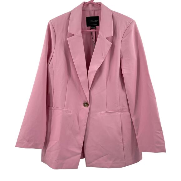 SANCTUARY Blazer Large Bubblegum Pink NWT Tailored Trendy Polyester Stretch - Picture 4 of 13